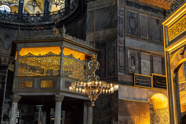 Interior Hagia Sophia, Aya Sofya museum in Istanbul Turkey