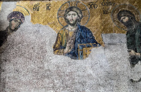 Hagia Sophia，Pantocrator Jesus Christ Aya Sofya博物馆 — 图库照片