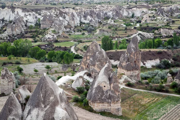 Tour with Goreme Open Air Museum Cappadocia landscape, Turkey — стокове фото