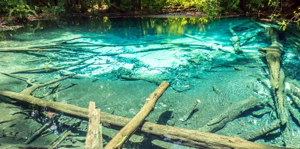 Smaragdově modrý bazén (Sra Morakot) Krabi Thajsko. — Stock fotografie