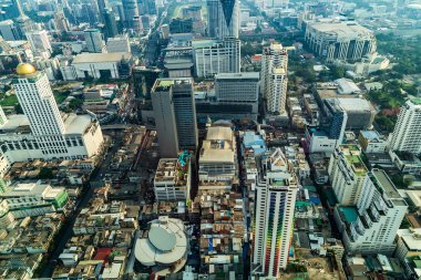 Bangkok şehrinin ufuk çizgisi Tayland.