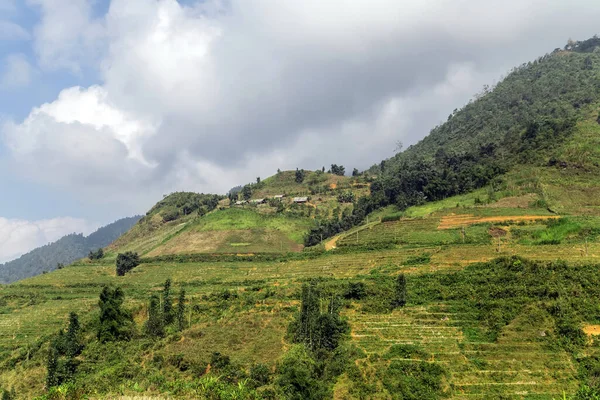 越南山村的自然景观绿草蓝天 — 图库照片