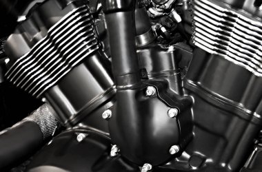 Motosiklet motoru yakın çekim detay arkaplanı