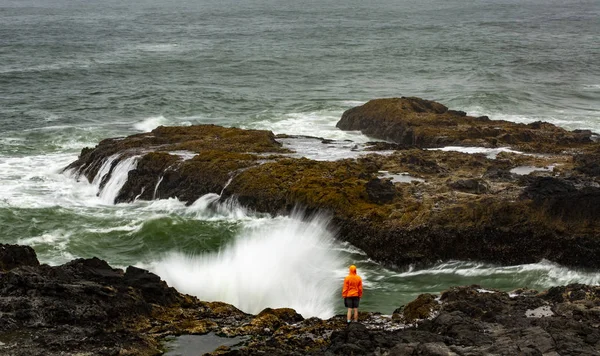 Lava rochas borda do Cabo Perpetua em Oregon . — Fotografia de Stock