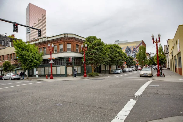 View of Downtown Portland famous streets around Chinatown — Stock Photo, Image