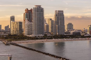 Miami Beach, South Beach, Florida, Usa Panorama Manzarası. 