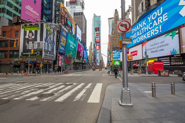 Manhattan Nueva York Estados Unidos Abril 2020 Calles Vacías Nueva — Foto de Stock