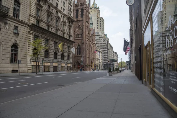 Удар Коронавируса Пустая Улица Центре Нью Йорка Сша Aptil 202 — стоковое фото