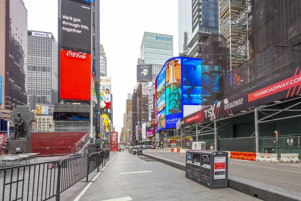 Manhattan Nueva York Estados Unidos Abril 2020 Calles Vacías Nueva — Foto de Stock