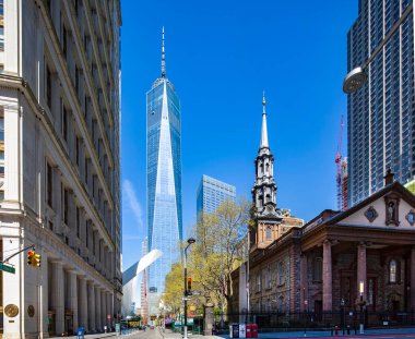 New York, Amerika Birleşik Devletleri - 2 Mayıs 2020: Manhattan şehir merkezindeki Dünya Ticaret Merkezi