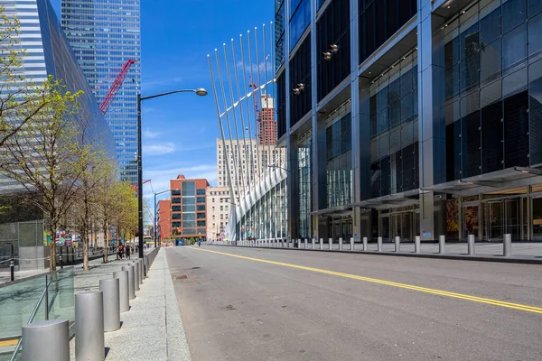 美国纽约州纽约 2020年5月2日 曼哈顿下城世界贸易中心建筑群景观 — 图库照片
