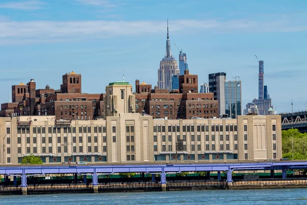 Lower Manhattan Skyline View Brooklyn Bridge Park New York City — Stock Photo, Image