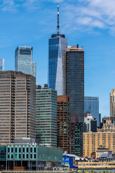 Manhattan View Sett Utifrån Brooklyn Bridge Park New York — Stockfoto