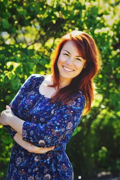 Happy redhead woman — Stock Photo, Image