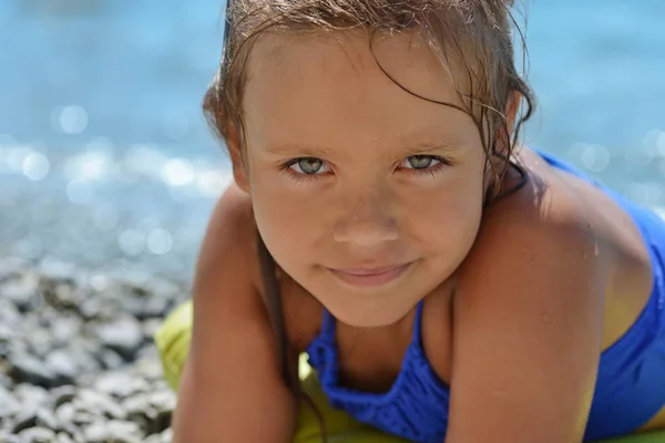 stock image girl on the sea