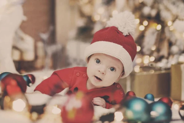 Funny christmas newborn — Stock Photo, Image