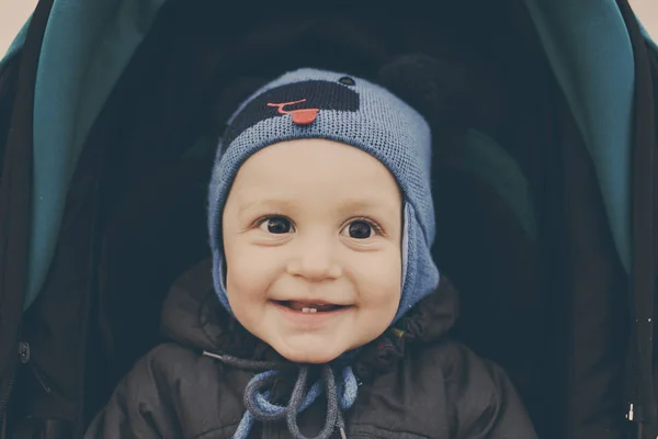 Hideg Időben Babakocsi Baby Boy — Stock Fotó