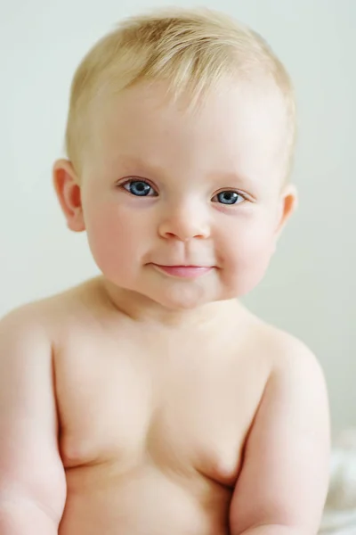 Portret Van Lieve Grappige Roly Poly Cherubic Baby — Stockfoto
