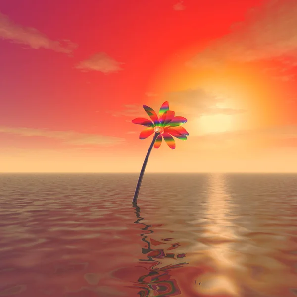 Una misteriosa flor en el océano — Foto de Stock