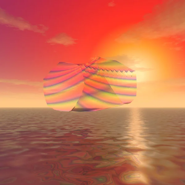 Misterioso objeto arco iris sobre el océano — Foto de Stock