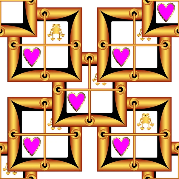 Aftelkalender voor Valentijnsdag afbeelding de vorm van een vierkant — Stockvector
