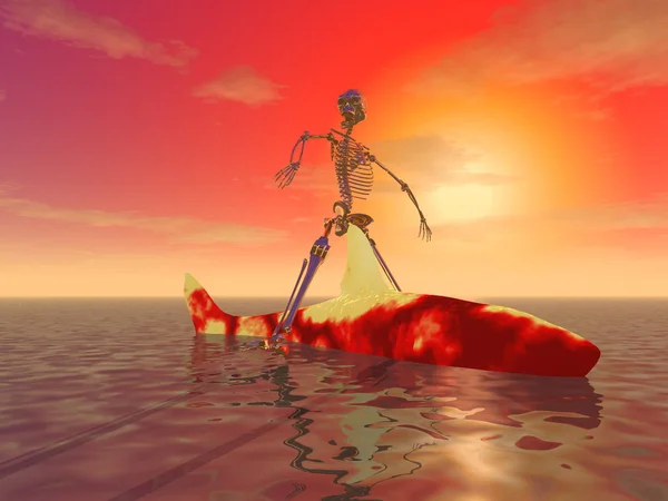 Таинственный скелет на "Огненной акуле"  " — стоковое фото