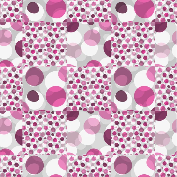 Creative Pattern Pink Large Small Deformed Polka Dots Gray Background — Stock Vector