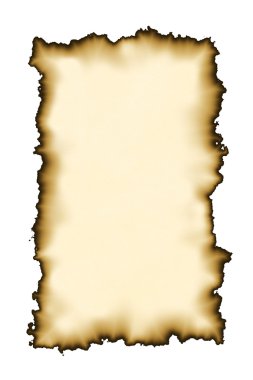 Yanmış kenarlı eski kağıt