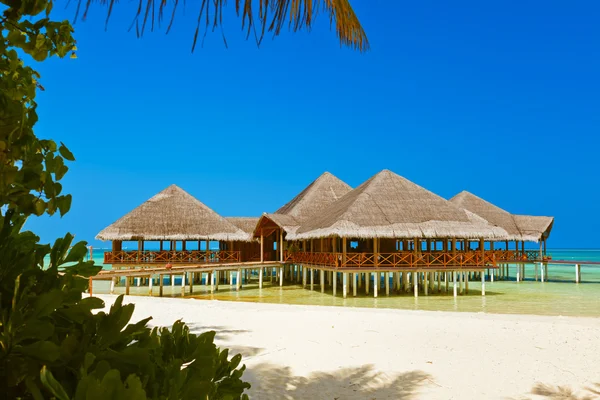 Cafe on tropical Maldives island — Stock Photo, Image