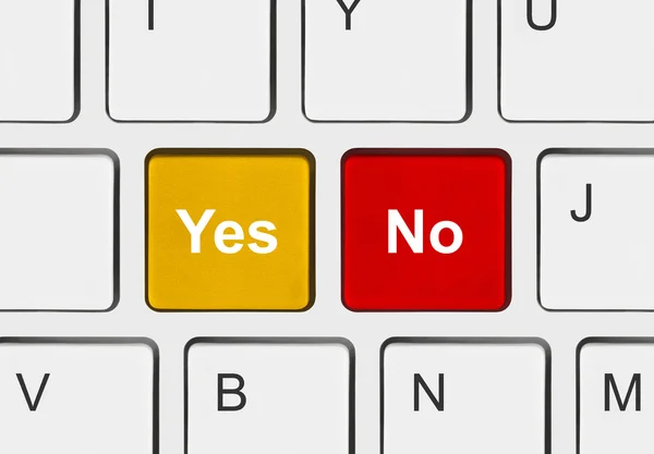 Computer keyboard with Yes and No keys — Stock Photo, Image