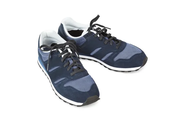 Beyaz arka plan üzerinde izole mavi spor ayakkabı — Stok fotoğraf
