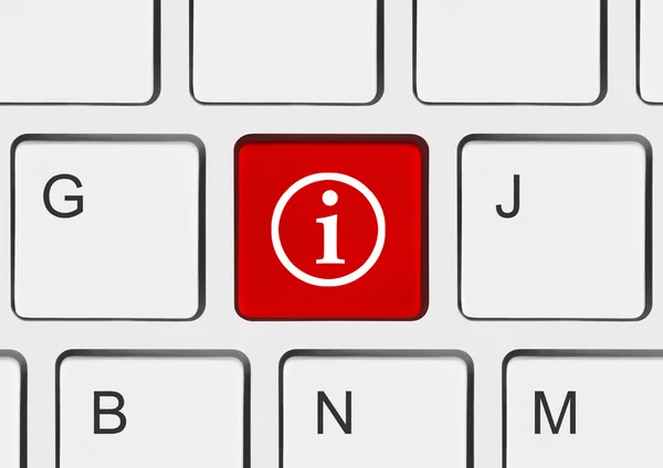 Počítačová klávesnice s klíčem informace — Stock fotografie