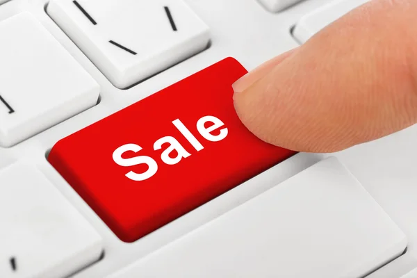 Computer notebook keyboard with Sale key — Stock Photo, Image