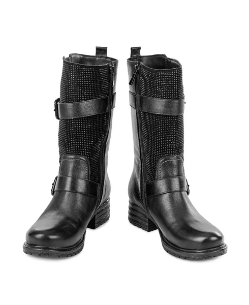 Schwarze Damenstiefel — Stockfoto