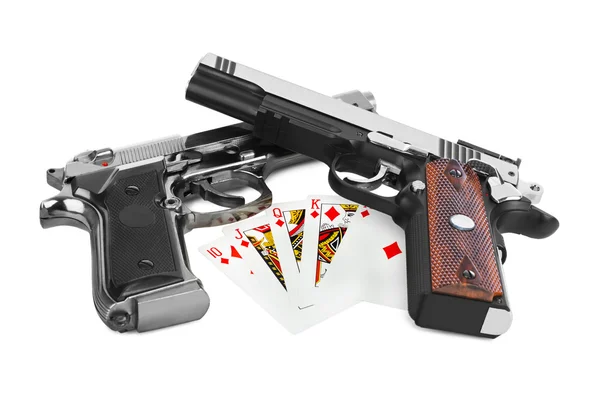 Armas e cartas de jogo — Fotografia de Stock