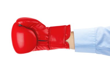 Boks eldiveni beyaz arkaplanda izole