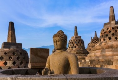 Borobudur Buddist Tapınağı - ada Java Endonezya