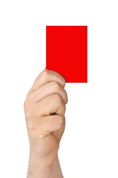 Hand holding a red card — Stock Photo, Image