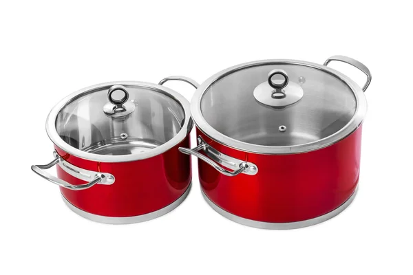 Red steel pans — Stock Photo, Image