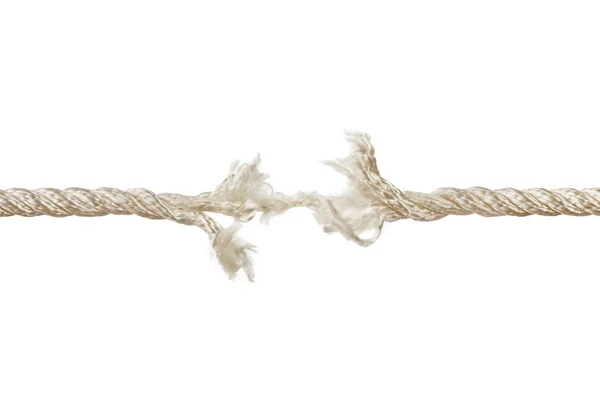 Breaking rope isolated on white background — Stock Photo, Image