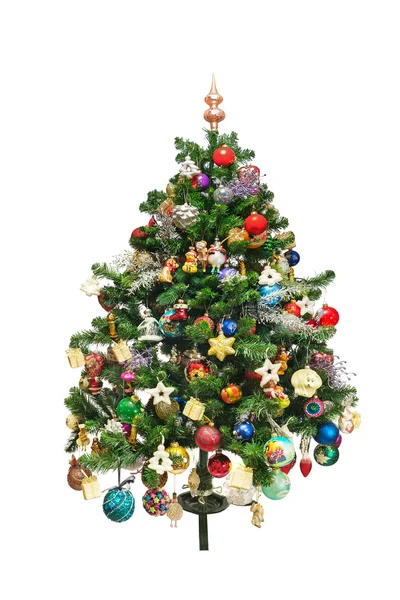 Gedecoreerde kerstboom — Stockfoto