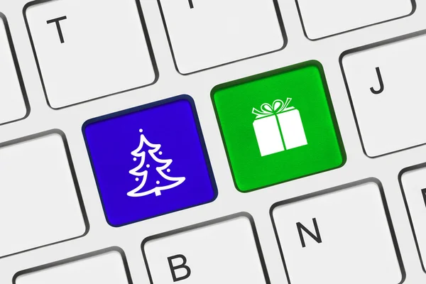 Teclado de ordenador con teclas de Navidad —  Fotos de Stock