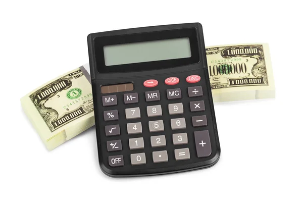 Calcolatrice e denaro — Foto Stock