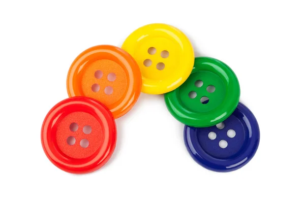 Botões multicoloridos isolados no fundo branco — Fotografia de Stock