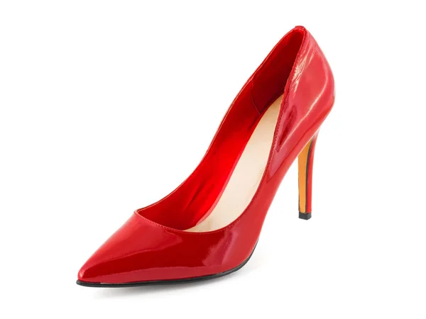 Красная обувь на белом фоне — стоковое фото