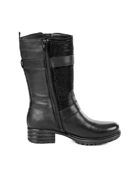 Schwarzer Damenstiefel — Stockfoto