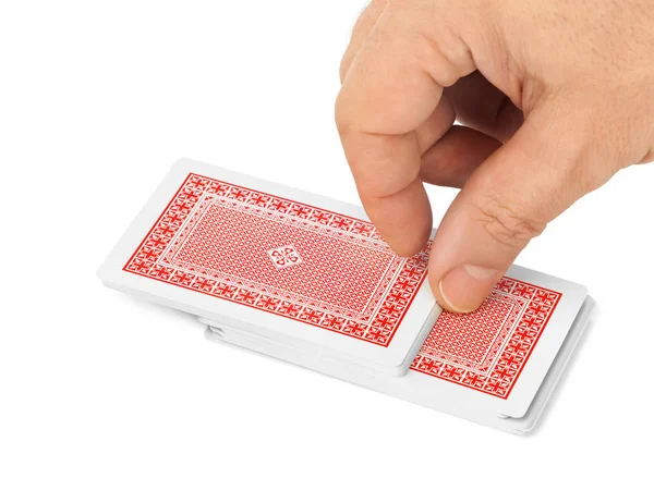 Hand and playing cards — Stock Photo, Image