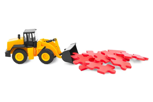 Toy loader with puzzle — Stock Photo, Image