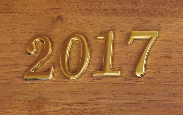 Numbers 2017 on door - new year background — Stock Photo, Image