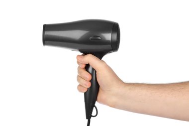 Hair dryer in hand clipart